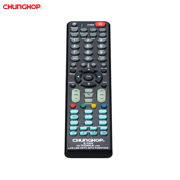 Chunghop E-K906 for Konka brand LCD/LED/HD TV wireless universal remote control for Konka tv remote