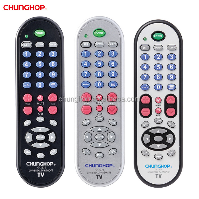 Q-X33E Multi-brand TV Remote Control Universal for JVC Conrowa Benq Nec Panda Sherwood