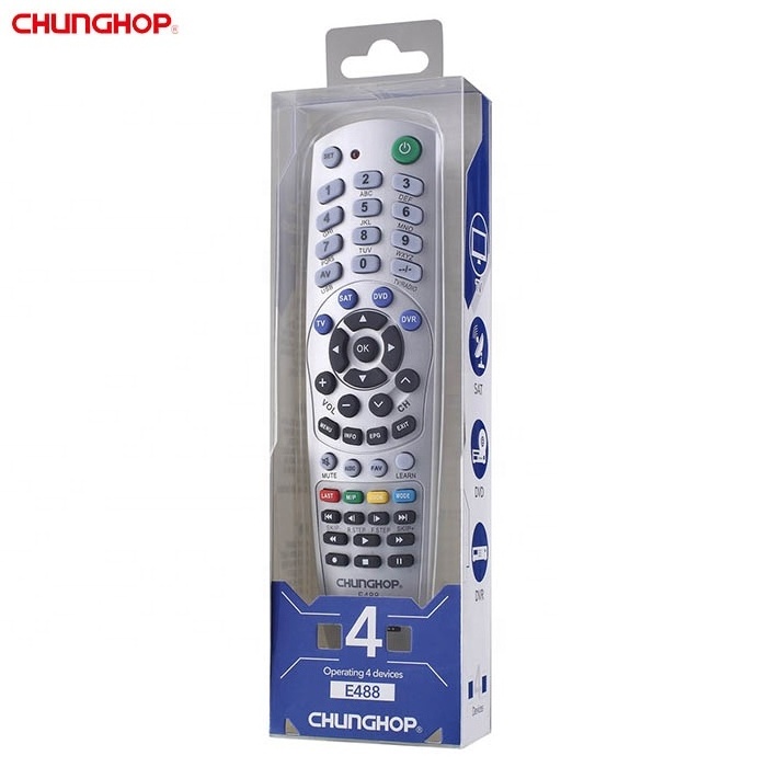 49 Keys E488 Smart Universal Ir Remote Control with Learning Code for SAT DVD DVR TV Remote Control