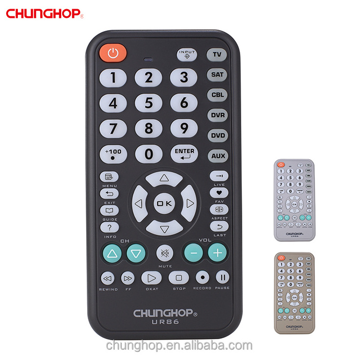 UR86 Universal tv Remote Control Chunghop operation 6 devices in 1 remote