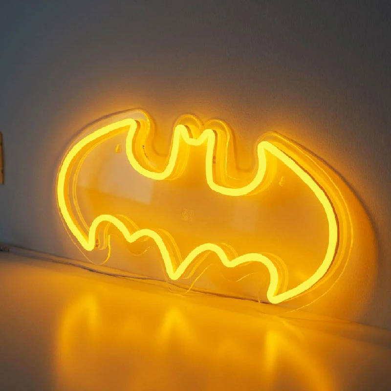 LED Bat Neon Sign Light Halloween Wall Bedroom Party Decor Lighting