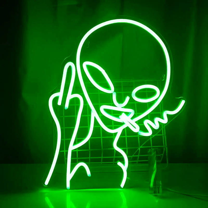 Alien Hello Hand Gesture LED Neon Light