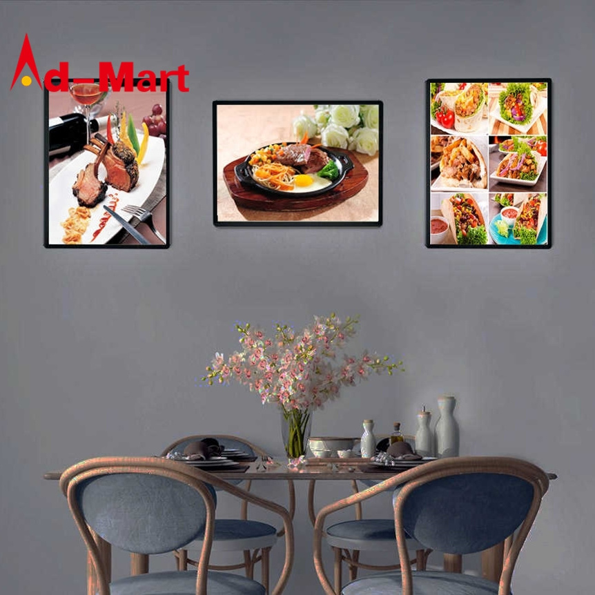 Ad LED Poster Frame For Restaurant&Cinema Marketing Products Led Advertising Light Box Aluminum Frame Tempered Glass Light Boxes