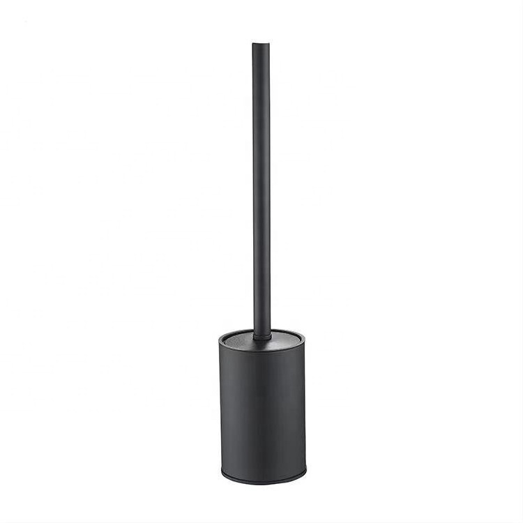 Bathroom black 304 stainless steel toilet cleaning brush with holders set stand 2 Optional silicone brush head