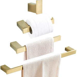 shower wall 4 piece pcs hardware towel nordic rack set golden stainless steel decor sanitary fittings and bathroom accessories