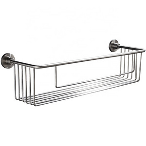 304 Stainless steel bathroom caddy  basket shelf with hooks shower organizer storage