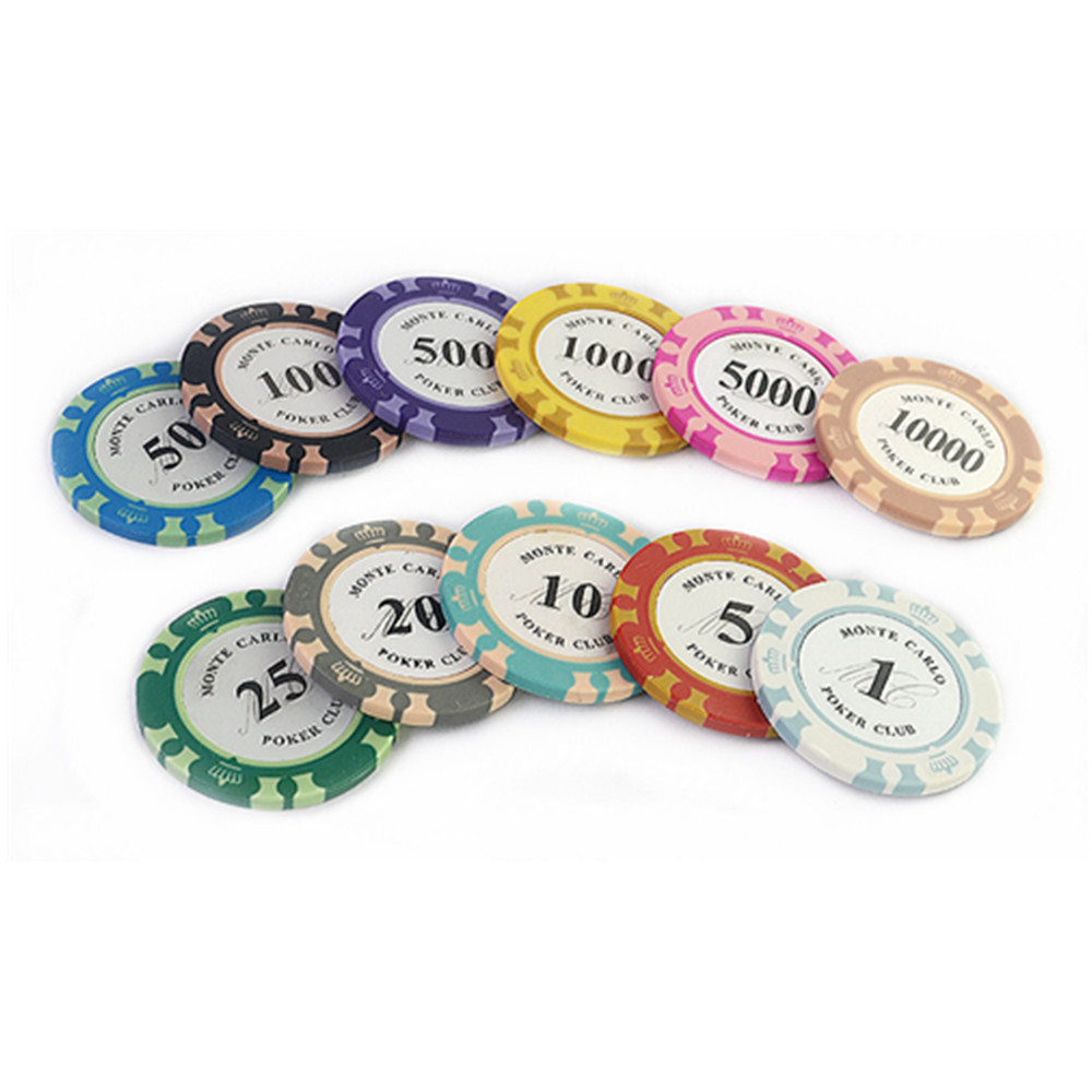 Custom Design Printable Logo Sticker Clay Crown 14g Poker Chips  for Casino