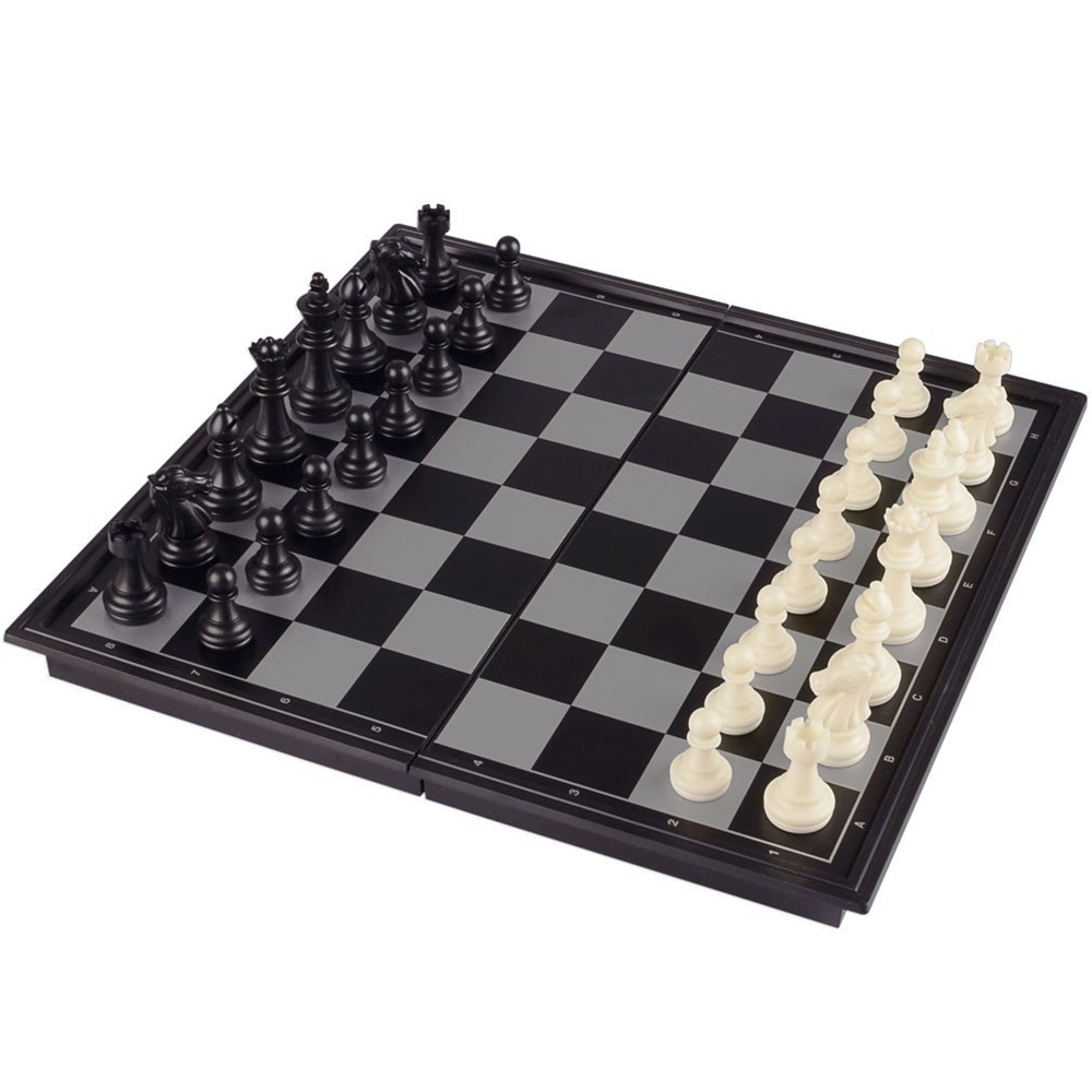 3 in 1 Travel Magnetic Chess, Checkers, Backgammon Chess Game Set with Chess Board