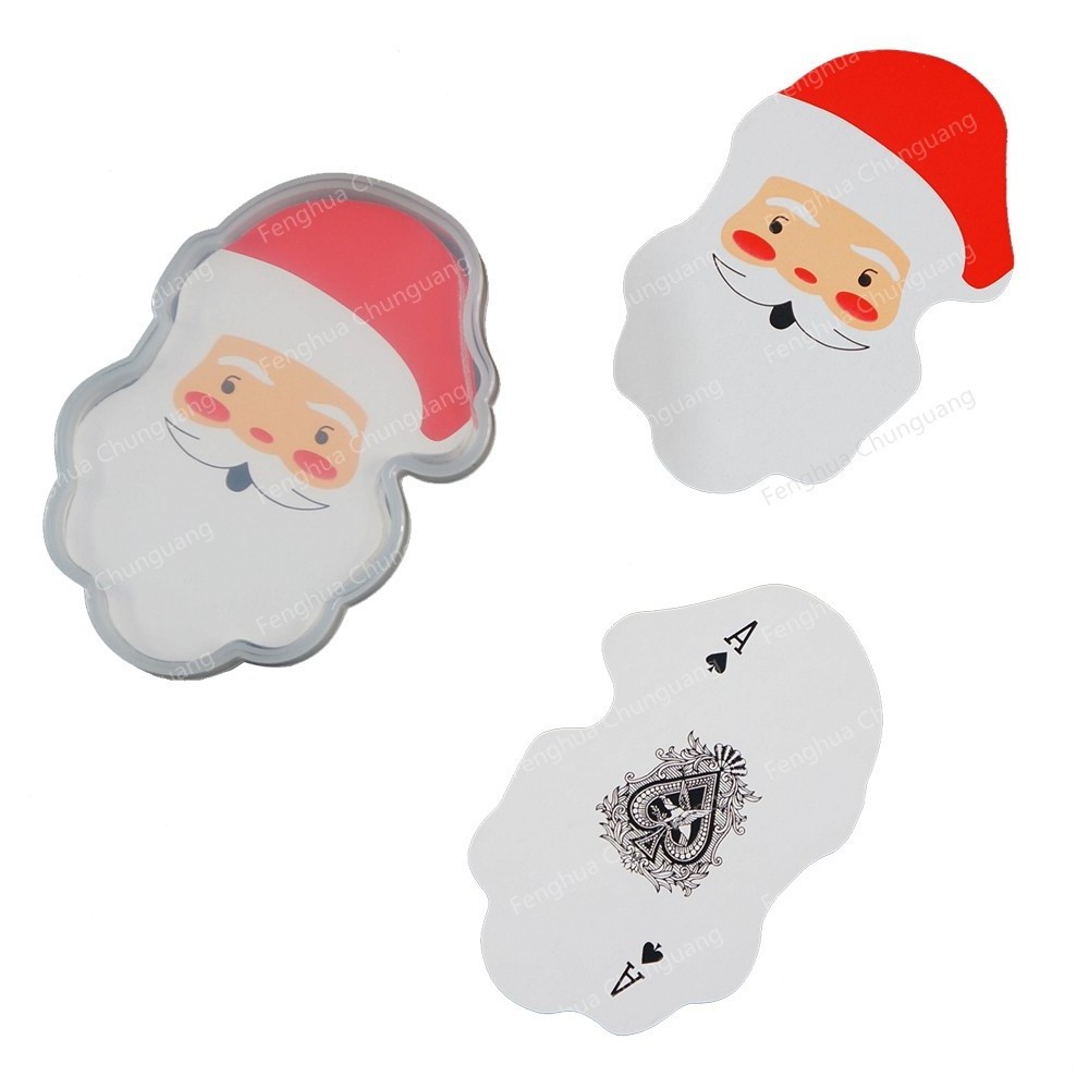 Santa Claus Shaped Paper Playing Cards Christmas Cards