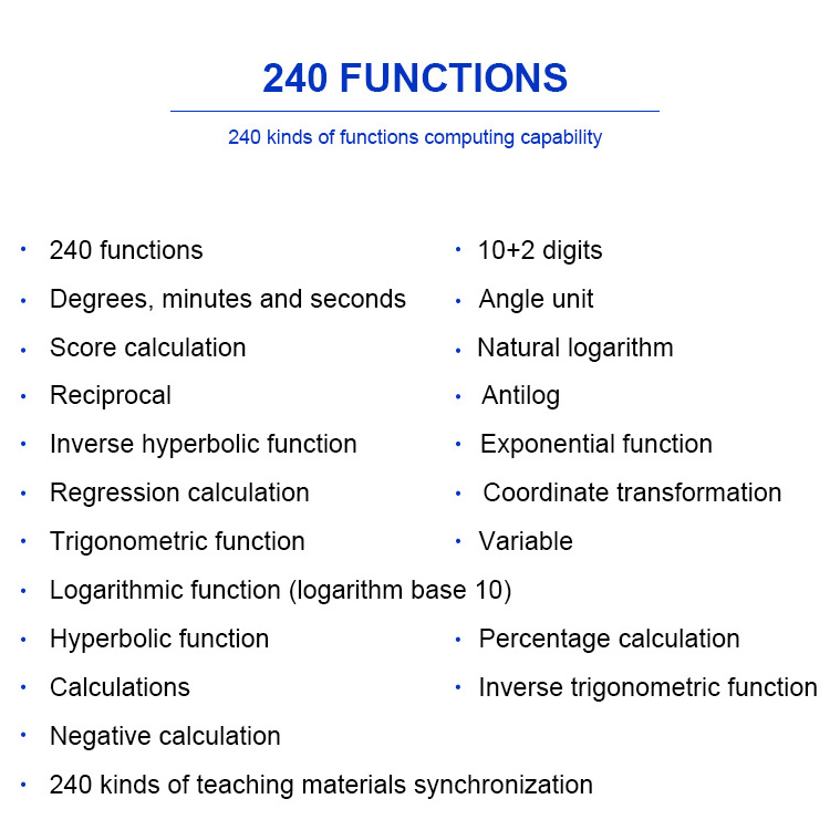 240 kinds of function scientific calculator DM-82MS