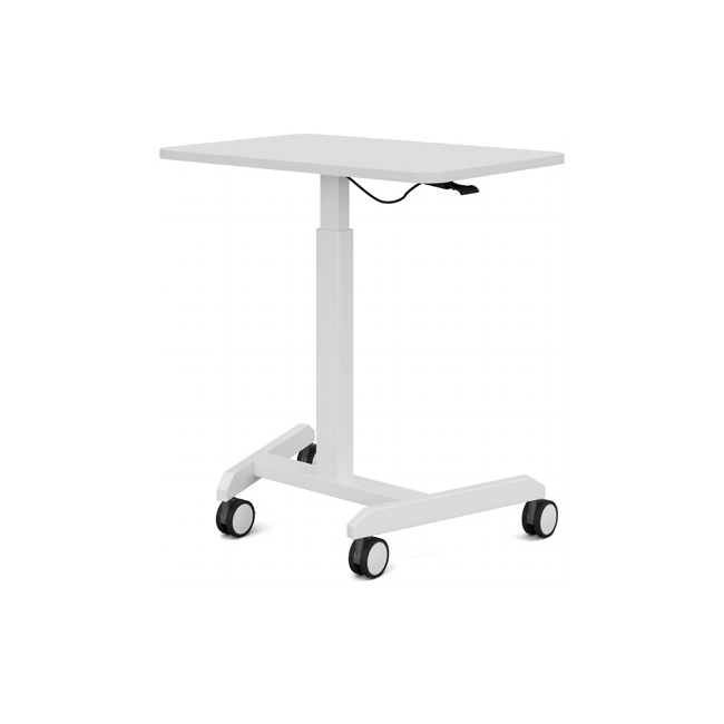 Modern Lifting Mechanism Height Adjustable Mobile Tables With Wheels Small Meeting Home Office Desks And Chair