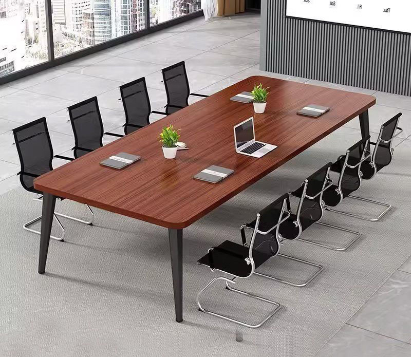 China Factory Price High Quality High End Simple Style Office Meeting Room 8 Person Square Wood Conference Table