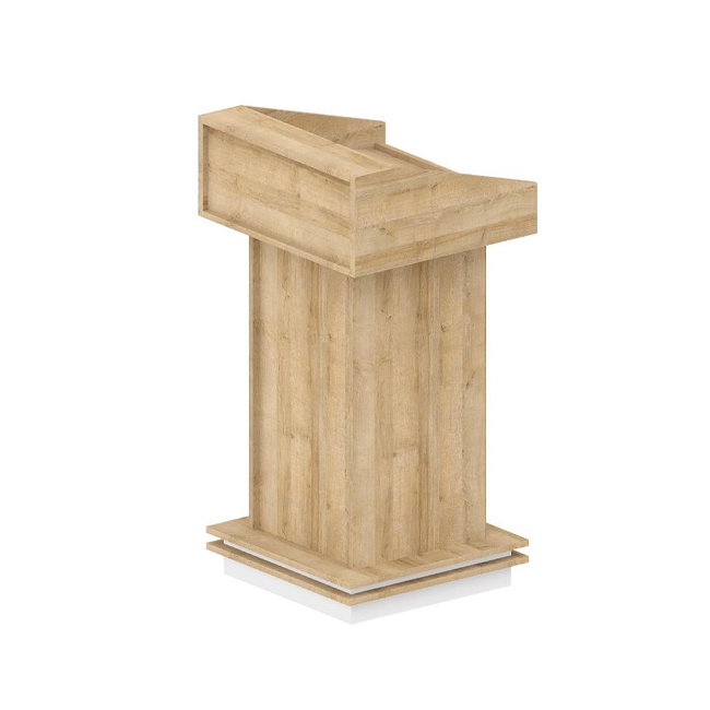 High Quality Rectangle Custom Church Podium Pulpit Rostrum Speech Lectern Stands Wooden Modern Commercial Furniture