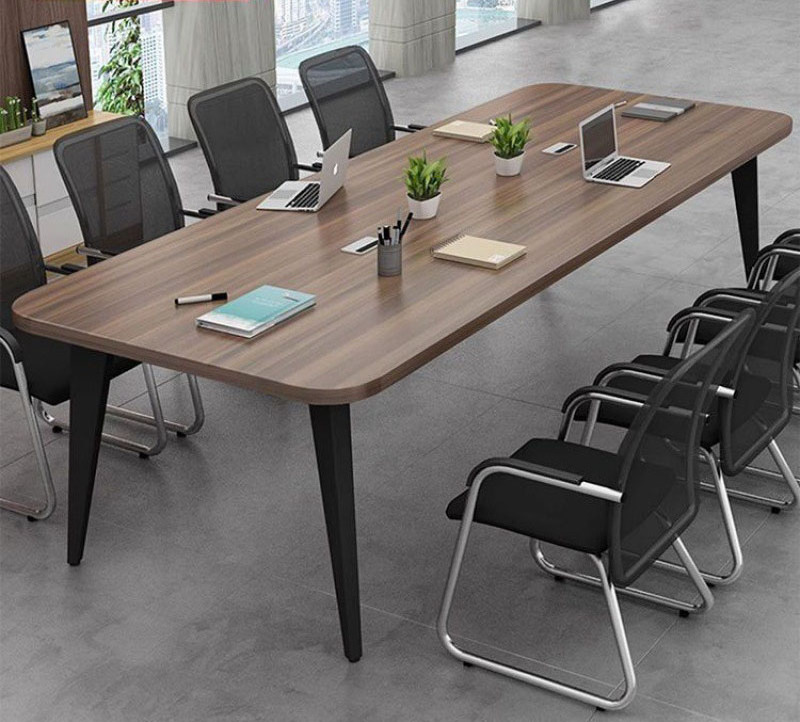 China Factory Price High Quality High End Simple Style Office Meeting Room 8 Person Square Wood Conference Table