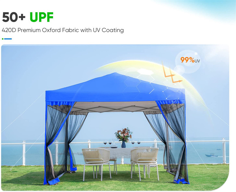 Heavy Duty 10x10 3x3 Pop Up Folding Wall Tent House With Mosquito Net