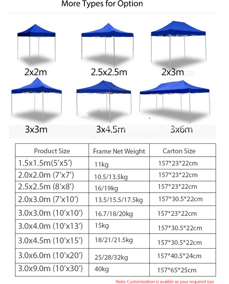 Backyard pop up tent canopy pieghevole Folding 8x8 7x7 10x10 outdoor family BBQ grill party event patio garden tenda gazebo