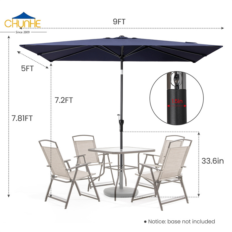 Waterproof Windproof Cantilever Outdoor Banana Square Folding Umbrella Garden Patio Umbrella With base