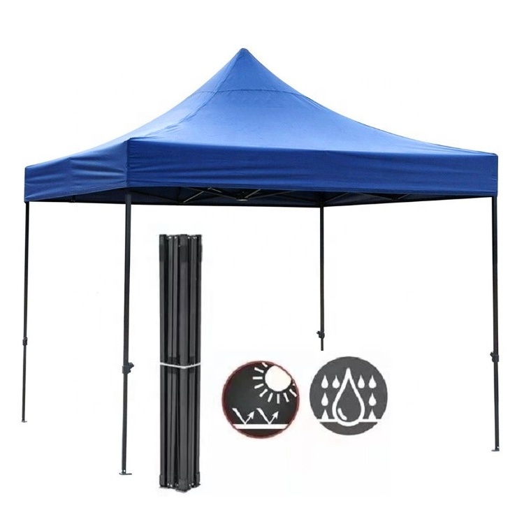 Outdoor retractable 10 by 10 foot marquee is used for a variety of events collapsible booth kiosk tent