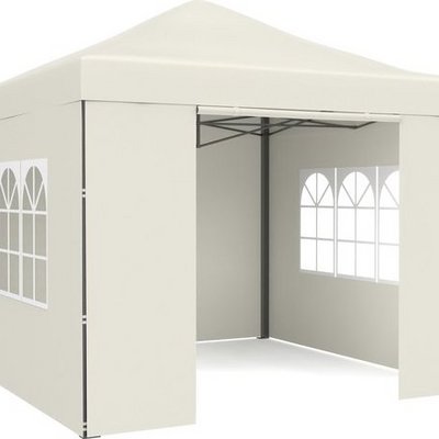 LINYI CHUNHE White 10x10 Waterproof Pop Up Gazebo Printed Canopy Tents Trade Show Canopy Tent