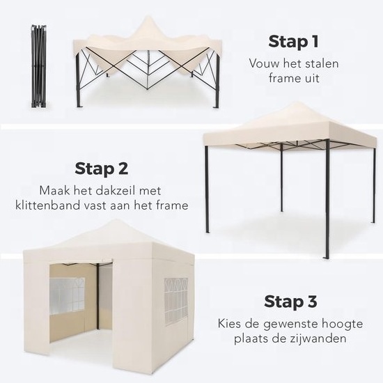 Customized  Trade Show Tent 10x10 Outdoor Gazebo Carpas Folding Tente Pop Up Carpa De Plegable 3x3 With Side Walls