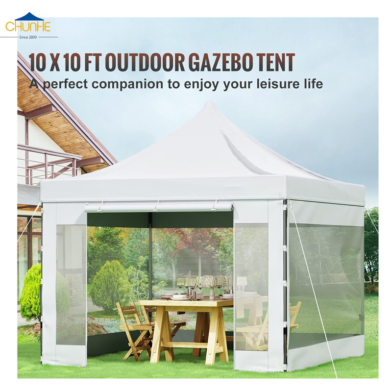 10*10 Black lnstant Portable Shelter Pop Up Outdoor Canopy Tent With Removable sidewalls For Parties Camping