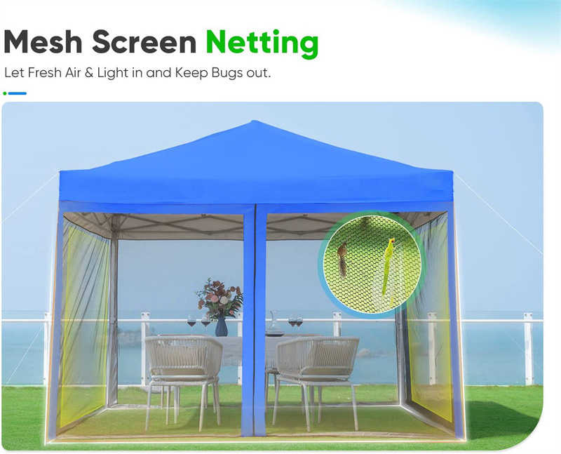 Heavy Duty 10x10 3x3 Pop Up Folding Wall Tent House With Mosquito Net