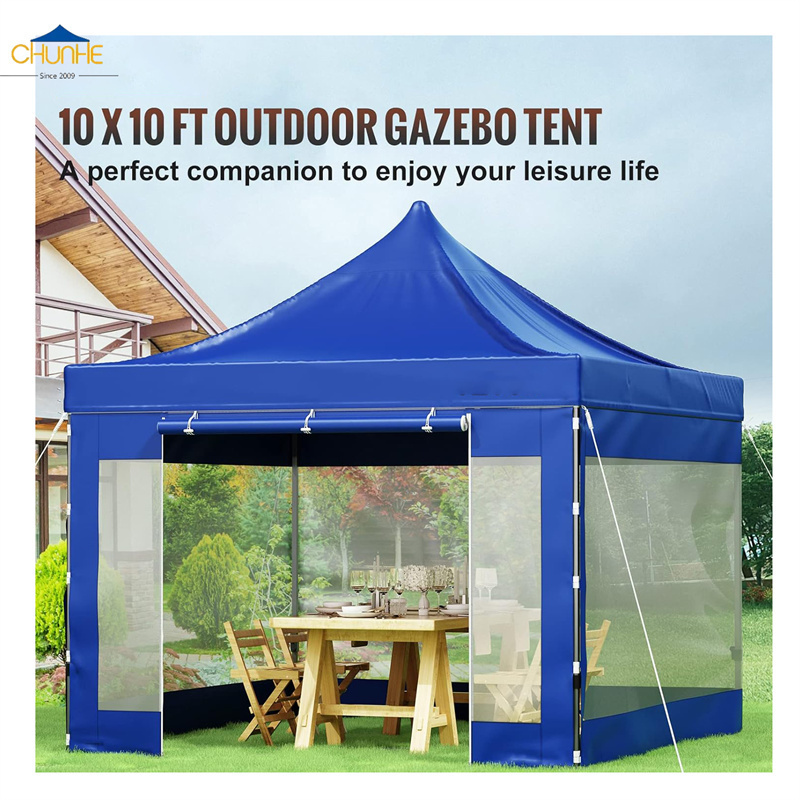 10*10 Black lnstant Portable Shelter Pop Up Outdoor Canopy Tent With Removable sidewalls For Parties Camping