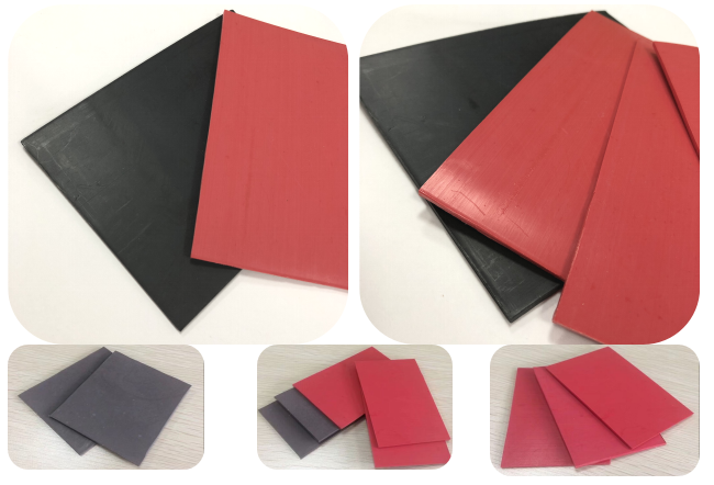 PTFE Plastic Compound Carbon Sheet Red Black Colored