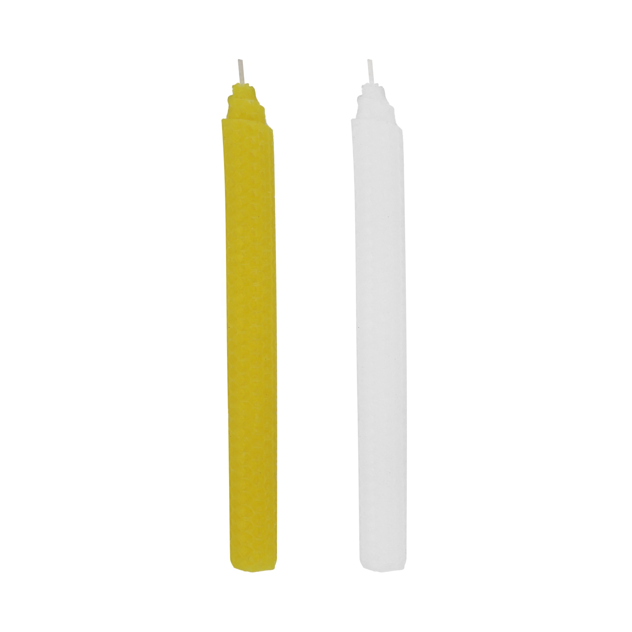 Cheap Fragrance Yellow White BeesWax Art Pillar religious use 2PK BIG Bee STYLE Long Stick Scented Candle