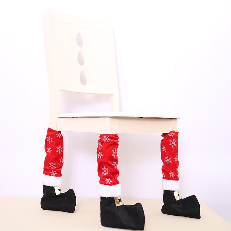 Christmas Chair Socks Leg Cover Protective Anti-slip Table Legs Cover