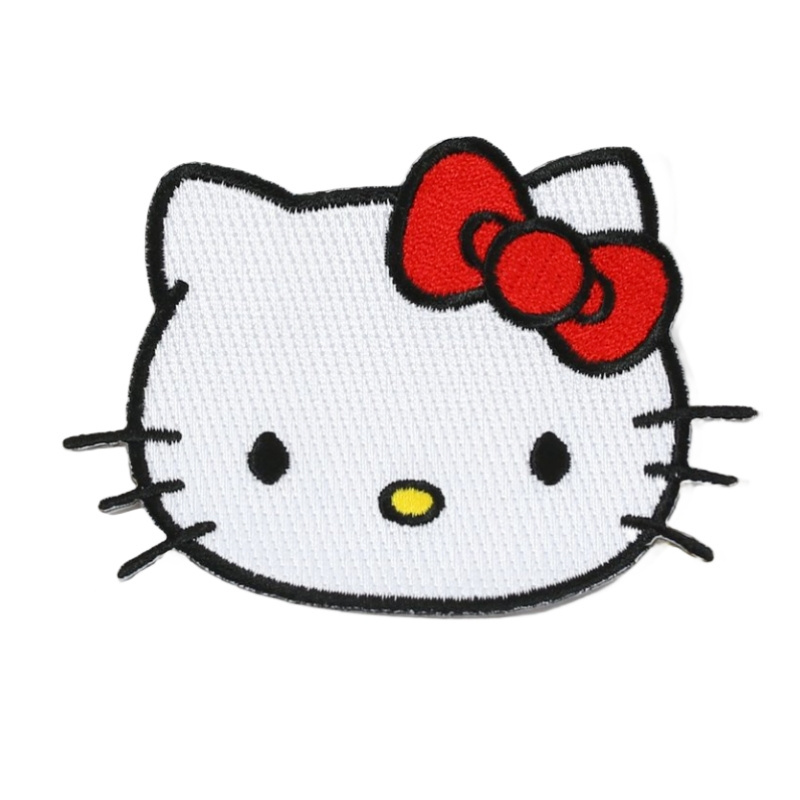 Custom Fabric Hello kitty Embroidered Patch Badges Sew on Embroidery Patches Clothing Woven Patch