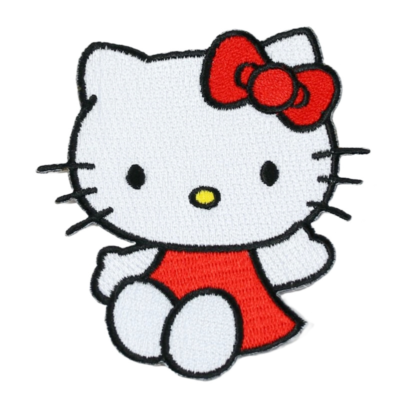 Custom Fabric Hello kitty Embroidered Patch Badges Sew on Embroidery Patches Clothing Woven Patch