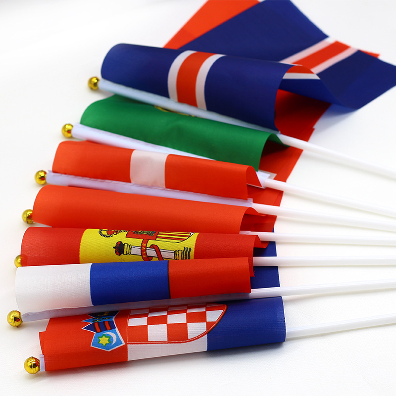 Country Flag Hand Held Flag For Football Fans with 14*21cm in stock