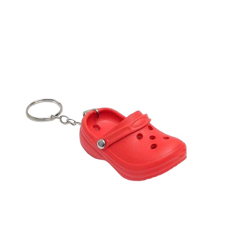 Lovely 3D Mini Eva Plastic Key Chain Foam Hole Sandal Slipper Beach Shoe Keychain