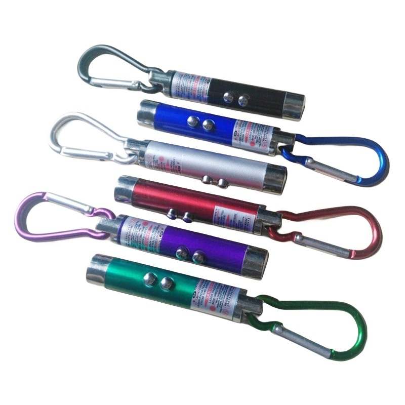 promotional small Portable keychain uv red laser pointer flashlight