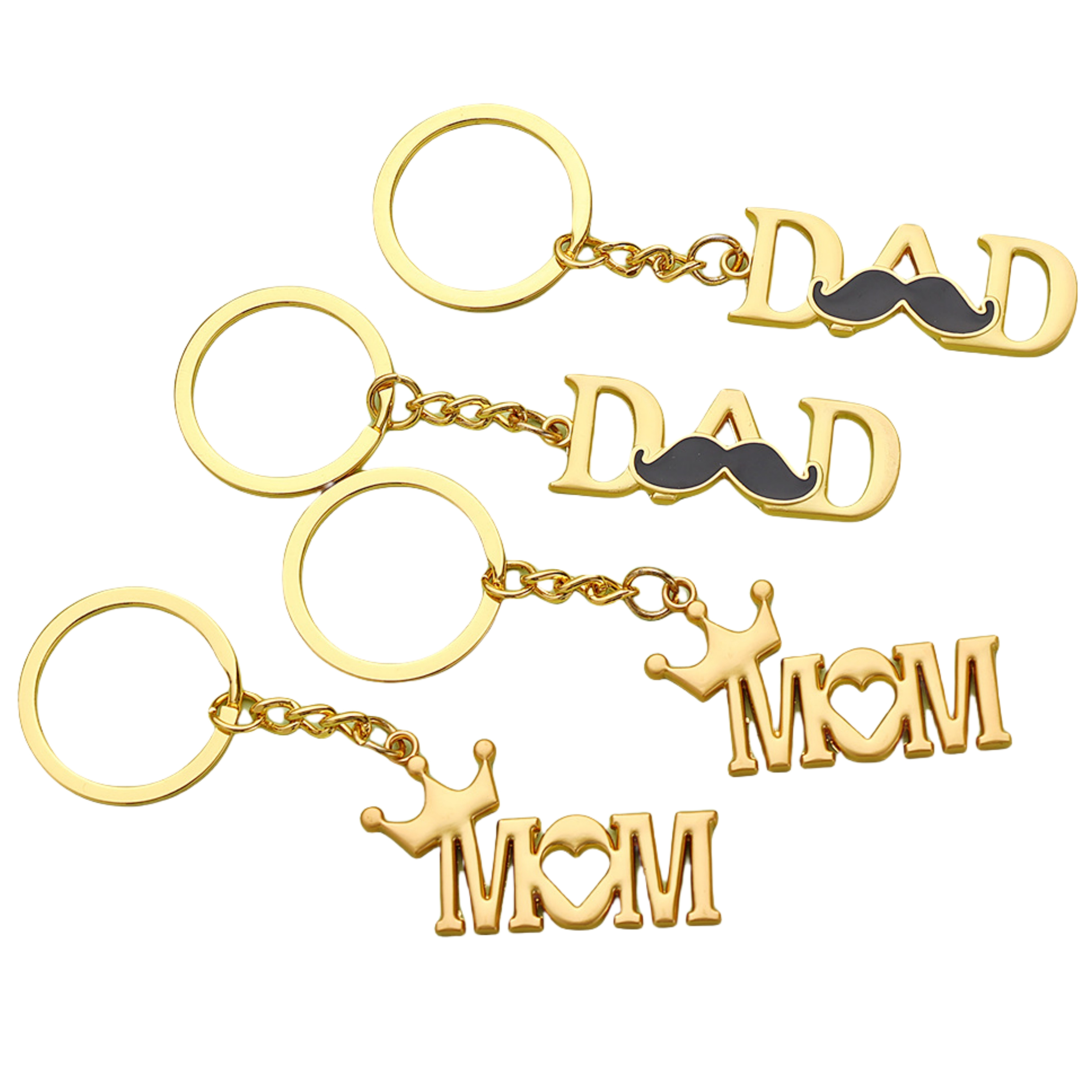 Gift Pendant DAD keychain Mother's Day Crown Shape Keyring I Love Mom's Metal Keychain