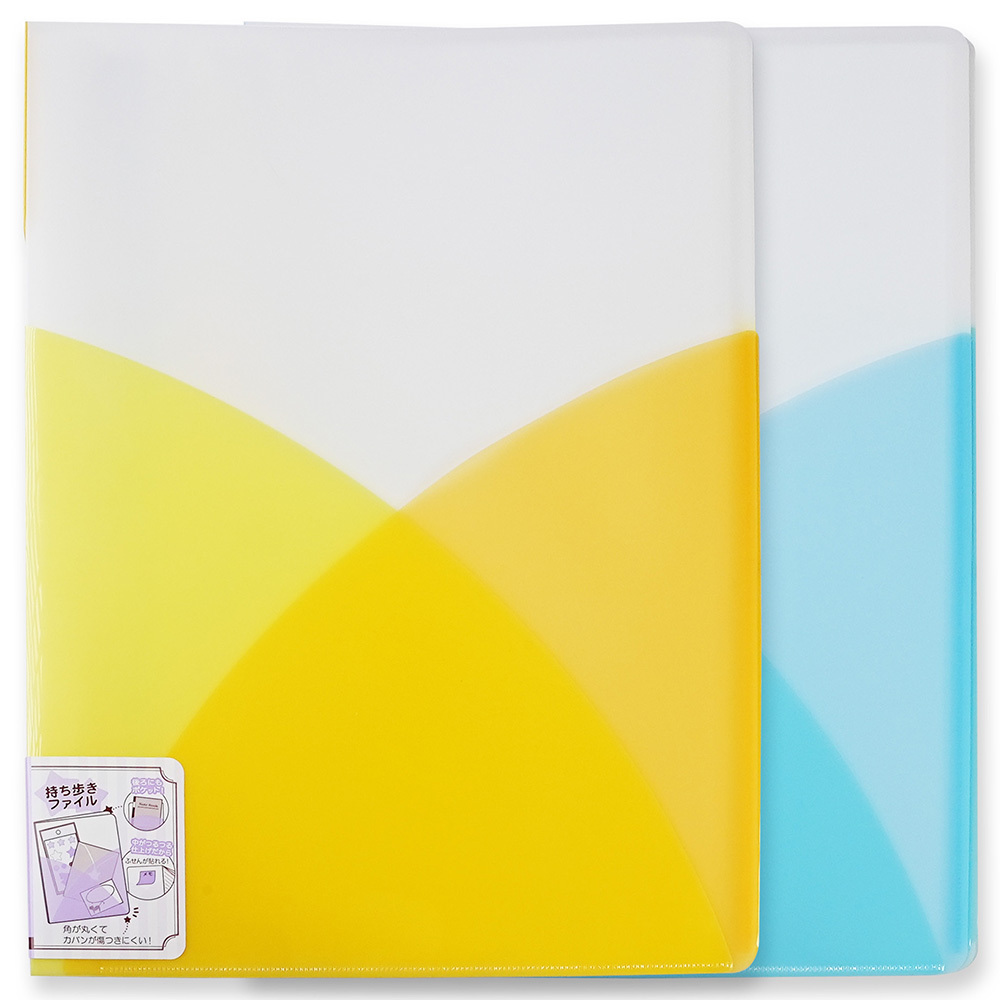 PLUS CLEAR FILE PASTY transparent file folder A4 40 bags soda blue lemon yellow storage office study Japanese supplies