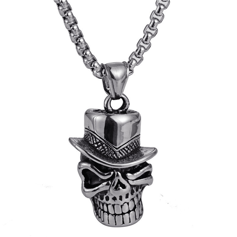 New Jewelry Ghost Head Pendant Retro Hip Hop Stainless Steel Skull Pendant