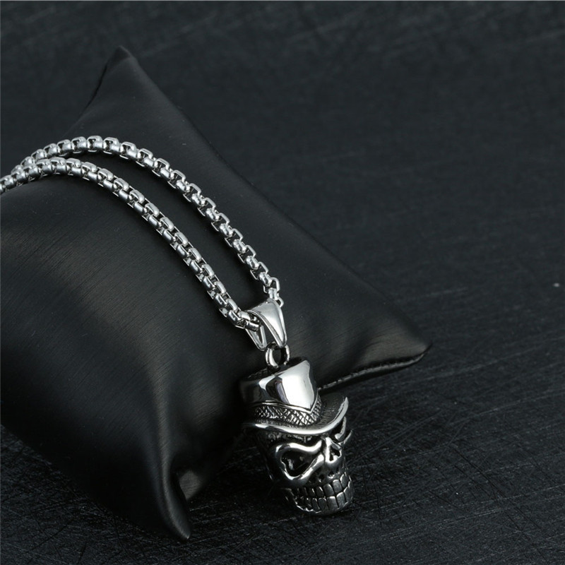 New Jewelry Ghost Head Pendant Retro Hip Hop Stainless Steel Skull Pendant