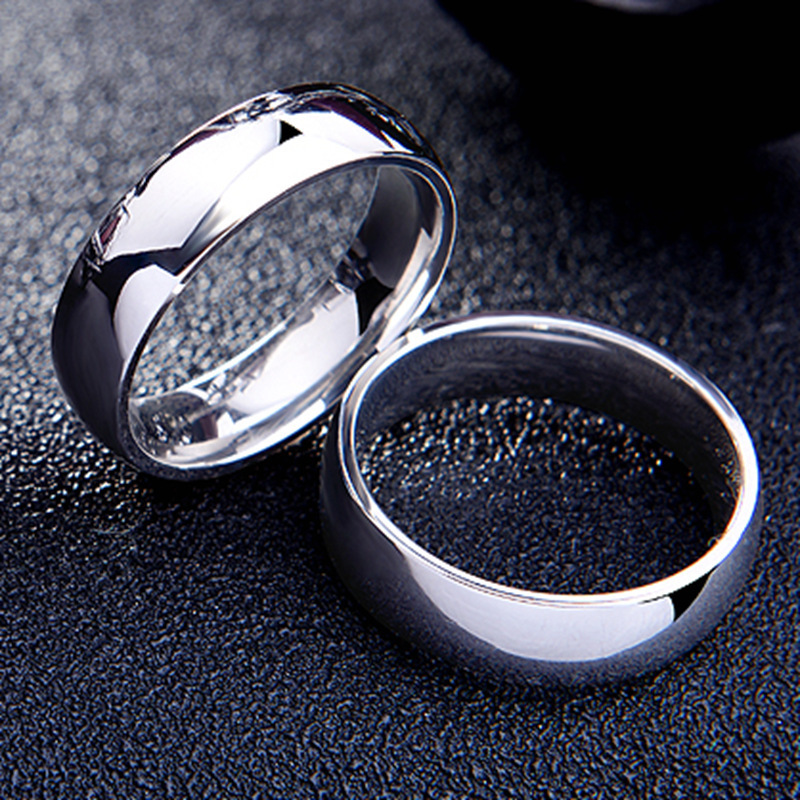 4mm 6mm 8mm high polished Stainless steel plain men rings Engagement Wedding Simple Couple gold Titanium ring Jewelry