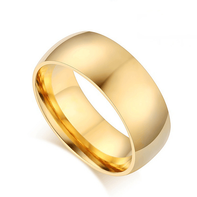 4mm 6mm 8mm high polished Stainless steel plain men rings Engagement Wedding Simple Couple gold Titanium ring Jewelry