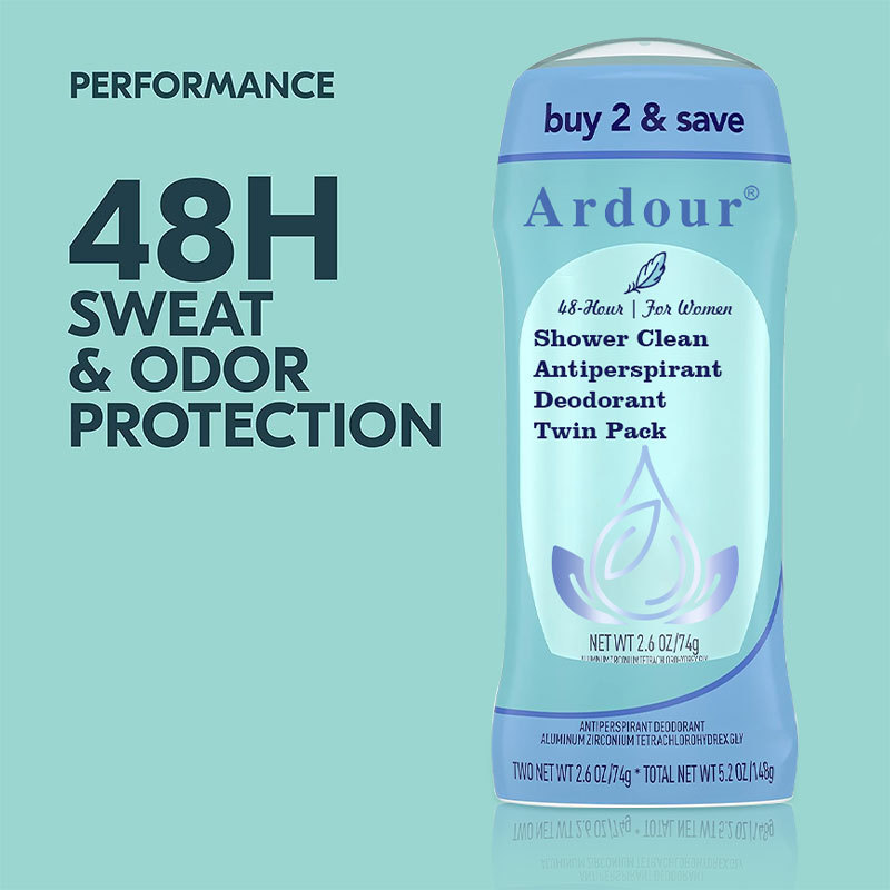 OEM 48-Hour Sweat and Odor Protection deodorants and antiperspirant  for Women Antiperspirant Deodorant Shower Clean Twin Pack