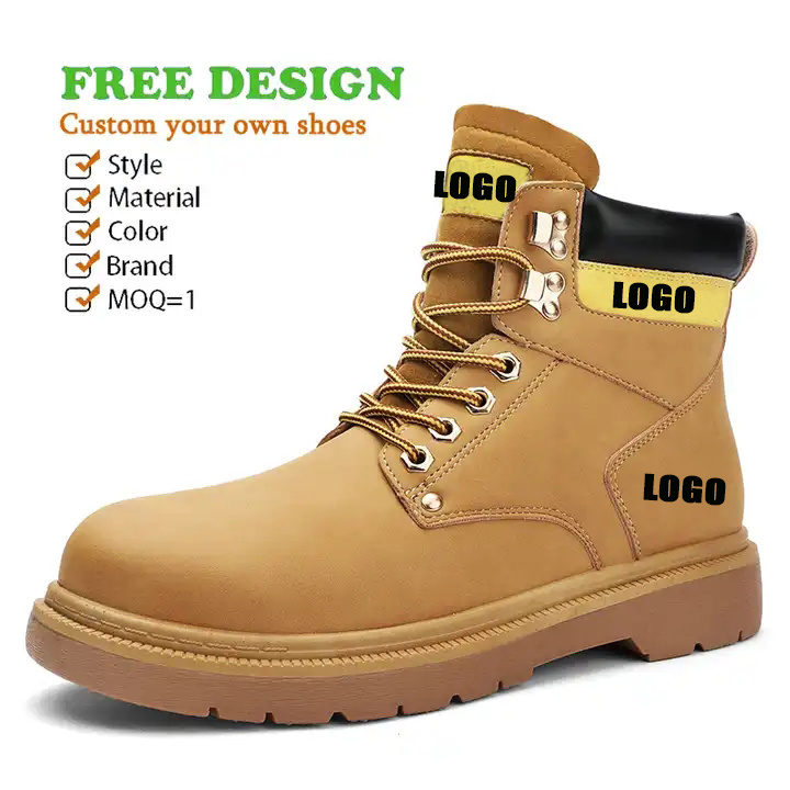 Genuine Leather Sneaker Safety Shoes Custom Logo Light Weight Steel Toe Welding Safety Boots Leather Functional Shoes For Worker