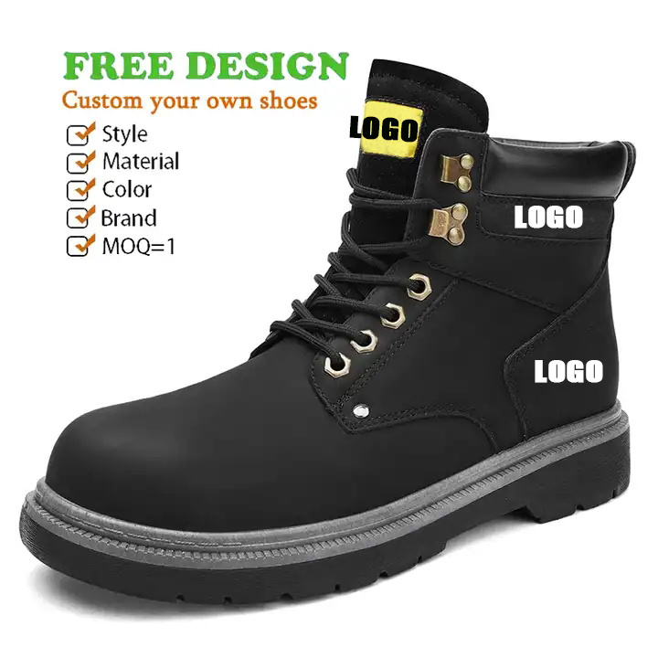 Genuine Leather Sneaker Safety Shoes Custom Logo Light Weight Steel Toe Welding Safety Boots Leather Functional Shoes For Worker