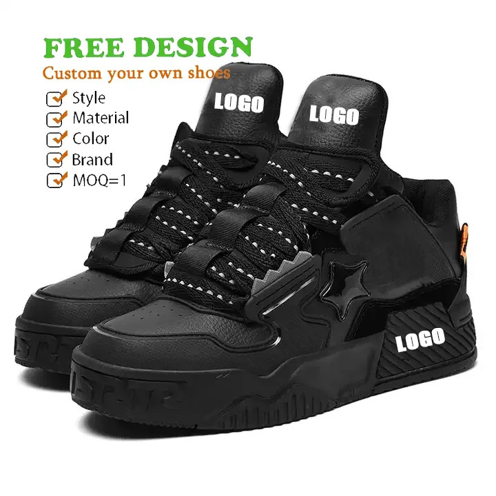 OEM/ODM 2024 Fashion Custom Chunky Sole Skate Dneakers Korean Trendy Shoes Low Moq Blank Design Custom Skateboard Shoes for Men