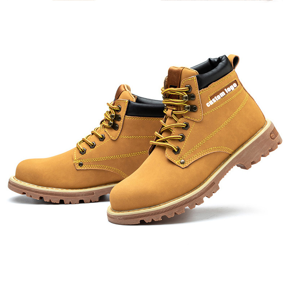 OEM Custom Design High Cut Men Work Boots Protective Breathable Composite Toe Work Footwear Safety Shoes for Men Industrial Shoe