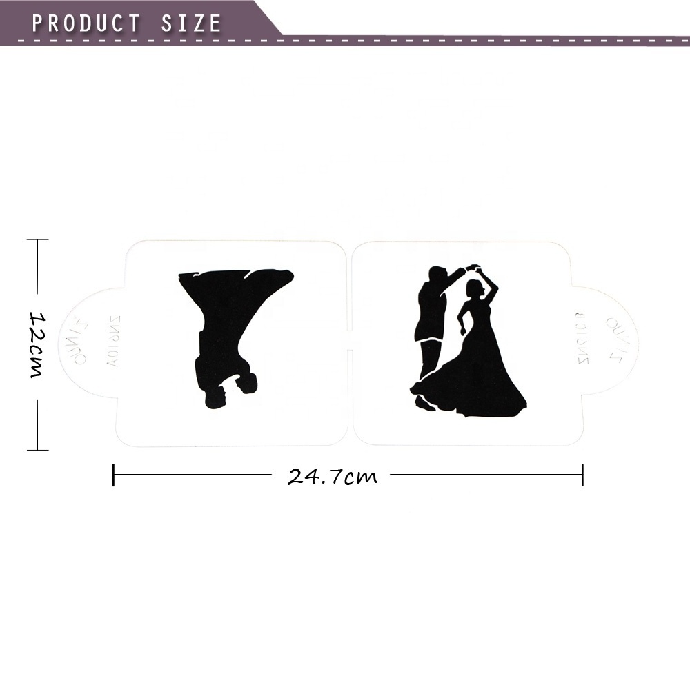 Fondant Cake Stencil Dancing Lovers For Wedding Decoration Coffee Mold Baking Tools For Cakes Sugar Craft Cookie Mold