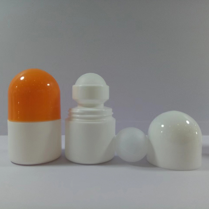 white hdpe plastic roll on deodorant empty bottle 2024 new arrival empty round 30ml Ready to ship essential oil roller bottle