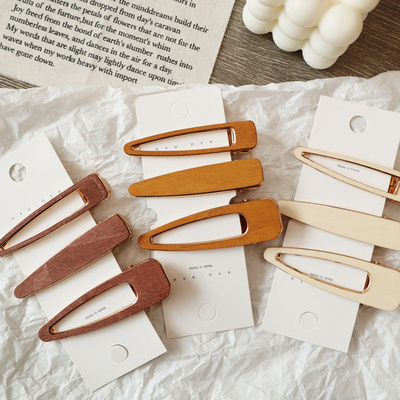 Simple Hollowed No Bend Hair Clips Creaseless Wooden Hair Clip For Women Girls