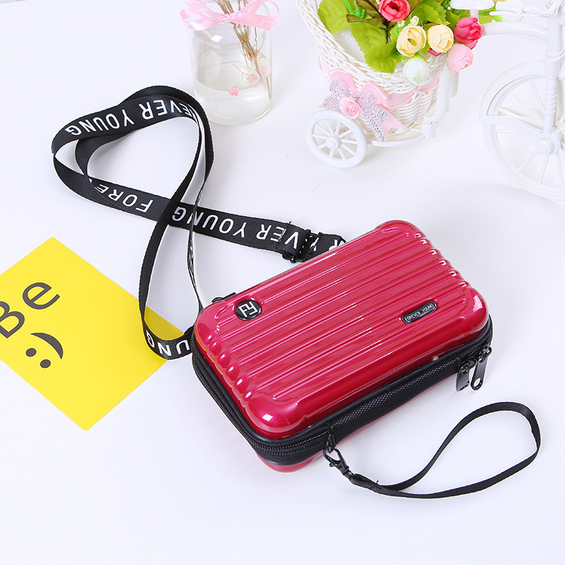 Wallet designers women unique luggage briefcase shape cute PVC hard leather small purse girls one shoulder minimalist wallets